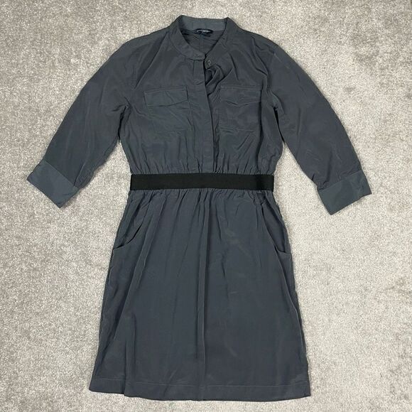 Banana Republic Factory Store Women Black Casual Dress 4 Cuffed Sleeves Midi - Picture 1 of 3